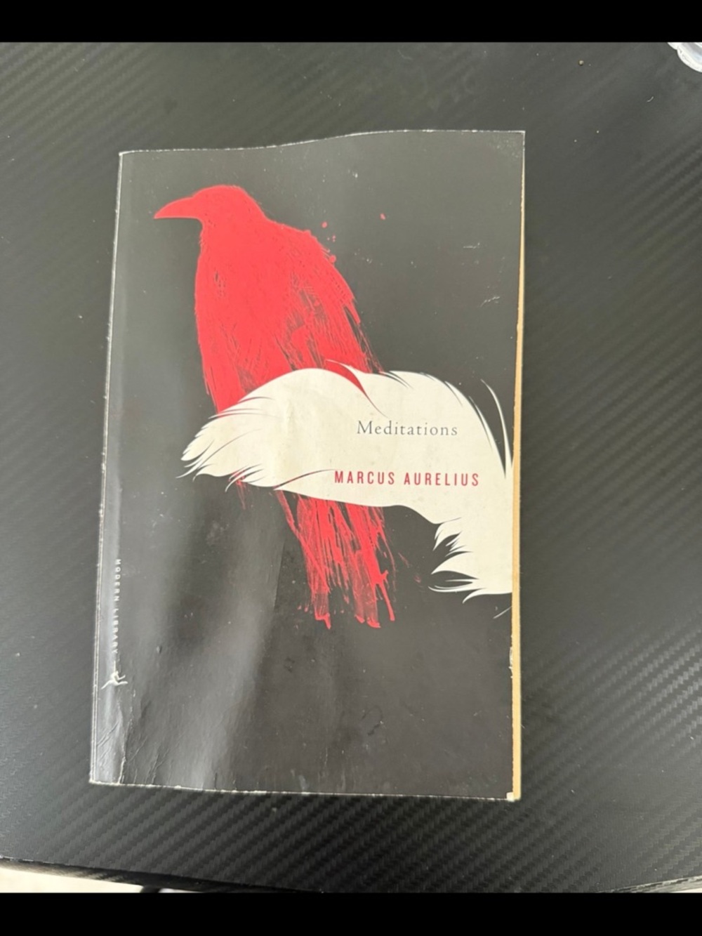 Meditations by Marcus Aurelius - Black Cover with Red & White Artwork